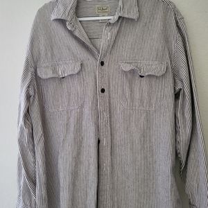 Vintage L.L. Bean Men's Heavyweight Striped Shirt